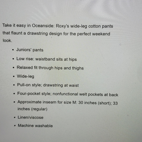 New Roxy Oceanside Beach Pants - Picture 8 of 9